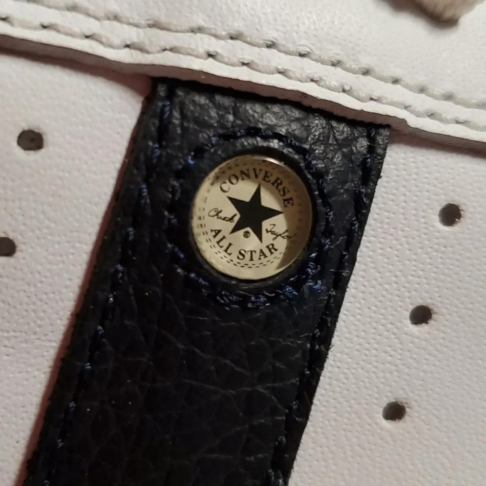 Converse‎ Match Up OX Mens 12 White Black Leather Vintage 90s Skateboard Shoes